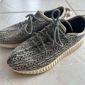 Yeezy Black and Cream Adidas Boost 360 Sneakers